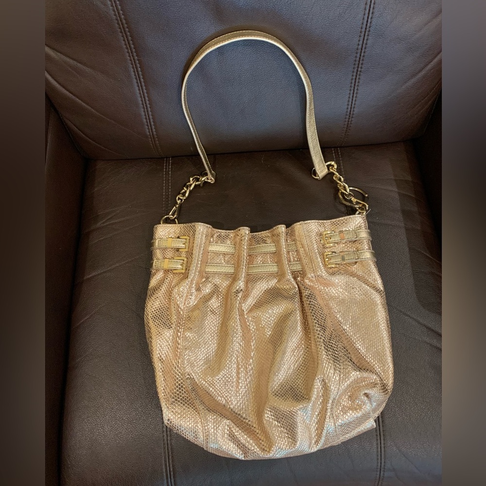 Michael Kors Metallic Python Embossed Leather Purse